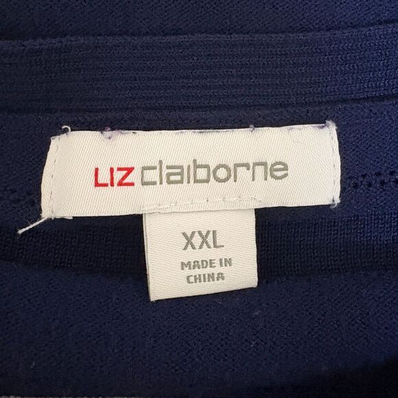 Liz Claiborne Navy and White Striped Sweater Plus Size XXL - Picture 5 of 7